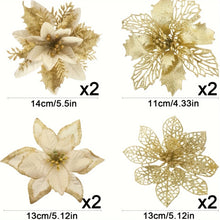 Glitter Artificial Christmas Flowers