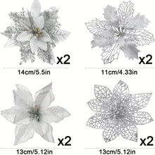 Glitter Artificial Christmas Flowers