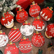 Festive Wooden Christmas Ornament Set