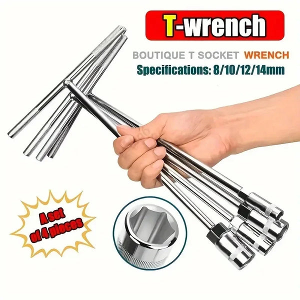 Chrome Vanadium T-Handle Socket Wrench Set