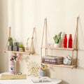 Tiered Hanging Wooden Plant Shelves