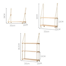 Tiered Hanging Wooden Plant Shelves