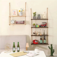 Tiered Hanging Wooden Plant Shelves