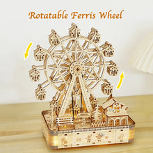 Rotatable Ferris Wheel Wooden Model Kit