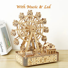 Rotatable Ferris Wheel Wooden Model Kit