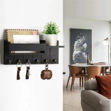 Rustic Wall-Mounted Key Rack and Mail Organizer