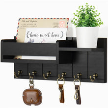 Rustic Wall-Mounted Key Rack and Mail Organizer