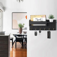 Rustic Wall-Mounted Key Rack and Mail Organizer