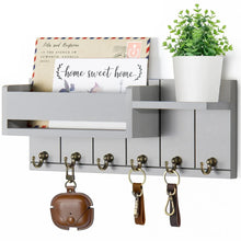 Rustic Wall-Mounted Key Rack and Mail Organizer