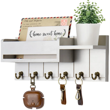 Rustic Wall-Mounted Key Rack and Mail Organizer