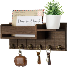 Rustic Wall-Mounted Key Rack and Mail Organizer