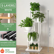 Tiered Wooden Plant Shelf - B 6 Layers Black