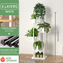 Tiered Wooden Plant Shelf - B 6 Layers Black