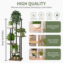 Tiered Wooden Plant Shelf - B 6 Layers Black