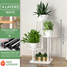 Tiered Wooden Plant Shelf - B 6 Layers Black