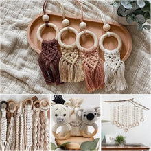 Natural Wood Macrame Rings