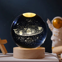 3D Galaxy Crystal Night Light