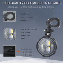 Dual Color LED Auxiliary Motorcycle Spotlights
