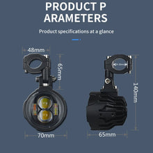 Dual Color LED Auxiliary Motorcycle Spotlights