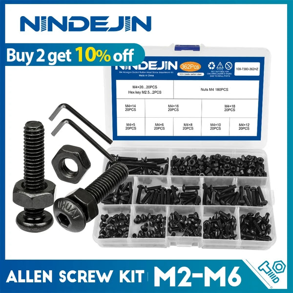 NINDEJIN Hex Socket Screw and Nut Set
