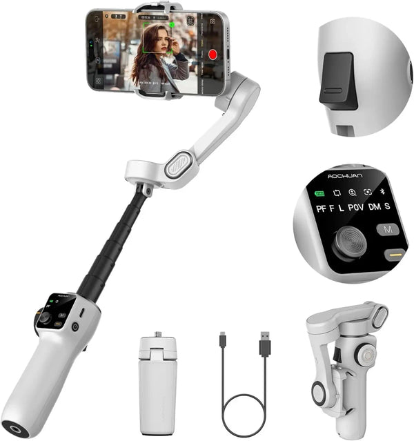 3-Axis Phone Stabilizer with Extension Rod
