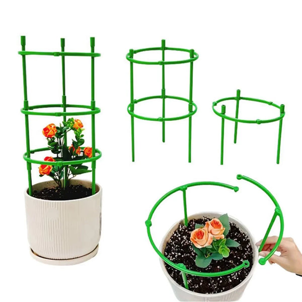 Stackable Green Plant Support Rings