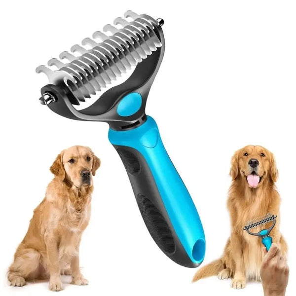 Dual-Sided Stainless Pet Deshedding Brush