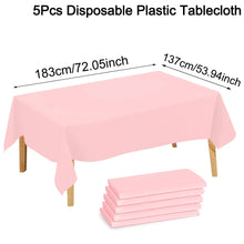 Solid Pink Plastic Tablecloth