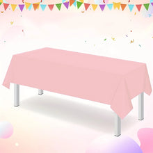 Solid Pink Plastic Tablecloth