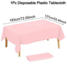 Solid Pink Plastic Tablecloth