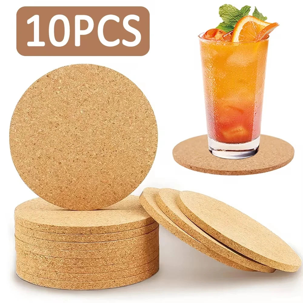 Natural Round Cork Coasters