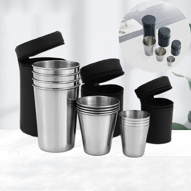 Portable Stainless Steel Shot Cup Set