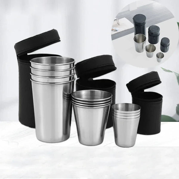 Portable Stainless Steel Shot Cup Set