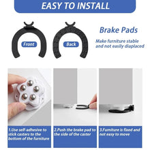Brake Operated Adhesive Furniture Casters