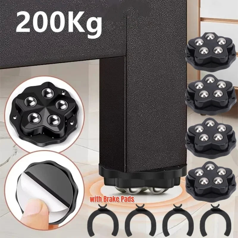 Brake Operated Adhesive Furniture Casters