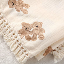 Bear Print Cotton Muslin Swaddle
