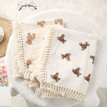 Bear Print Cotton Muslin Swaddle