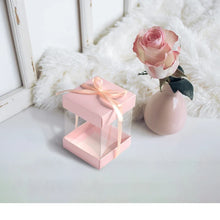 Square Pink Transparent Wedding Favor Boxes
