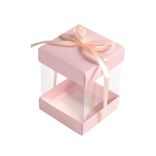 Square Pink Transparent Wedding Favor Boxes