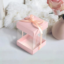 Square Pink Transparent Wedding Favor Boxes