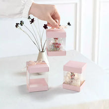 Square Pink Transparent Wedding Favor Boxes