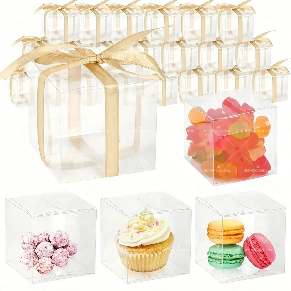 Clear Square PVC Wedding Favor Boxes