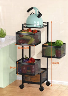 Foldable Rolling Kitchen Cart
