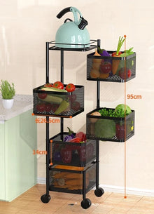 Foldable Rolling Kitchen Cart