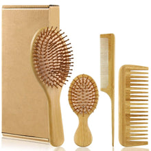 Bamboo Hair Brush and Comb Set