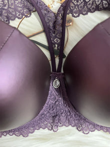 PU Leather Underwire Push-Up Bra