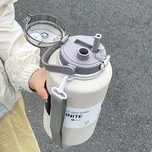 Termo de acero inoxidable de gran capacidad de 2000 ml, botella de vacío portátil, vaso aislado con cuerda, taza térmica para el hogar y exteriores