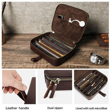 Estuche de lujo CONTACT'S FAMILY para 6 relojes, caja de almacenamiento, organizador de viaje portátil para correas de reloj, estuche para herramientas y accesorios