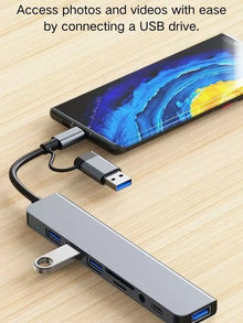 USB C Hub Multiport Adapter for Xiaomi Phone and Tablet, Data and Charging - image 4