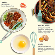 12 Piece Set Kitchen Accessories Cooking Tools Silicone Cooking Utensils Kitchen Utensil Set with Wooden Handle